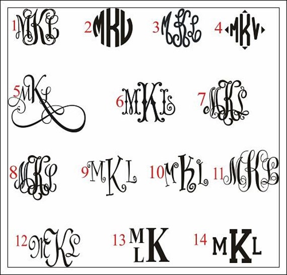 Vinyl Monogram Vinyl Lettering Personalized Personalized