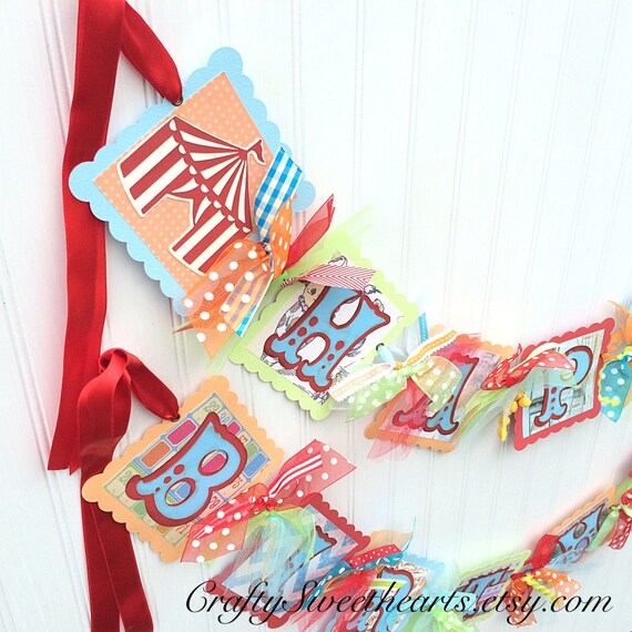 Carnival Birthday Banner Circus Birthday Banner Vintage Theme Party Decoration Il_570xn