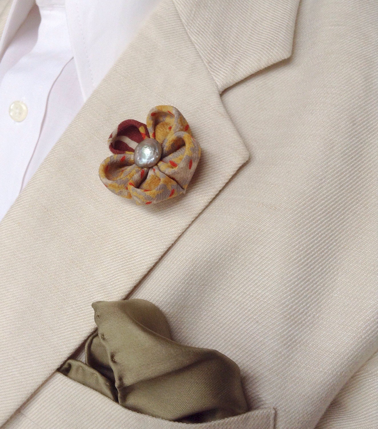 Silk Lapel Flower Mens Lapel Pin Flower Lapel by exquisitelapel