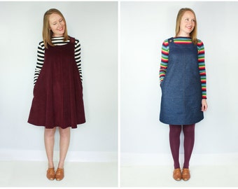 The Ivy Pinafore Overall Dress Women's PDF Sewing Pattern Size 6 to 24