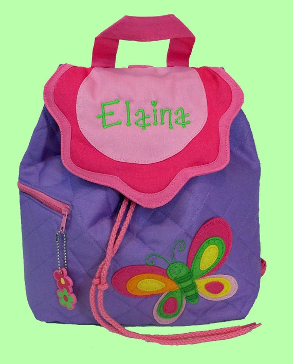 Personalized Child's Stephen Joseph Purple Quilted BUTTERFLY Backpack-Monogrammiong Is Included