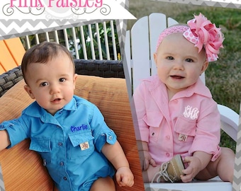 Monogrammed Baby Fishing Shirt | Personalized Fishing Shirt | Baby Shower Gift | Toddler Fishing Shirt