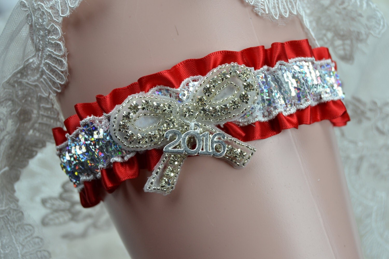 Red Prom Garter 2017 Prom Garter Prom Garter Belt Silver