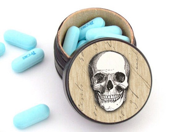 Skull Pill Box Skull Non Toxic Vitamin Box Skull by WalterSilva