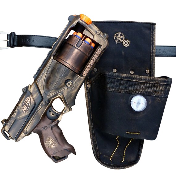 Steampunk STRONGARM toy Gun HOLSTER BELT Zombie walking man Nerf soft dart Vampire Victorian cosplay Limited by oldjunkyardboutique steampunk buy now online