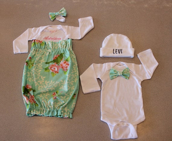 matching mommy and newborn gowns