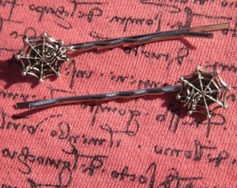 Spider Web Hair Slides, Spider Web, Hair Slides, Hair Slides in Handmade, Bobby Pins in Handmade, Bobby Pins, Spider Web Hair Pins