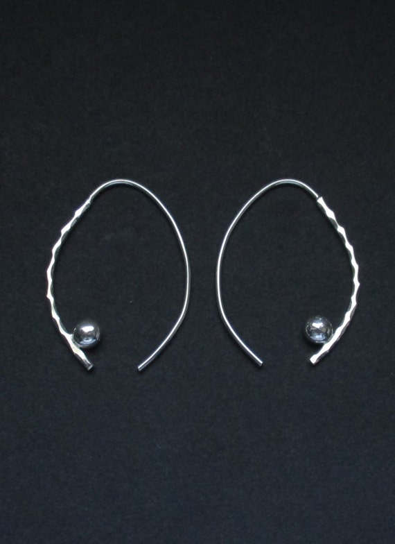 Sterling Silver Semi Hoop Earrings by SignetureLine on Etsy