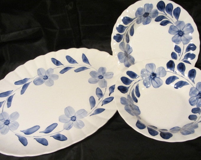 Mid Century Blue Ridge China #3265 Platter and Two Serving Bowls, Blue Ridge China Set, Platter and Bowl Set, Holiday Set, Serving Set