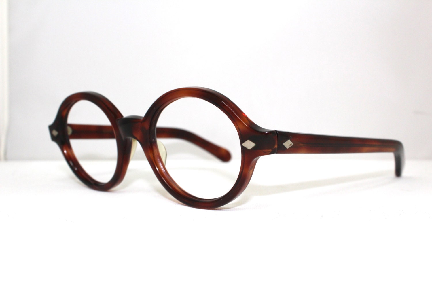 Rare Antique Eyeglasses Round LENS Frames 1940s by ifoundgallery