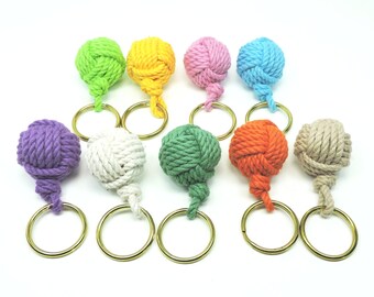 Tropical Beach Monkey Fist Key Fob 9 Colors
