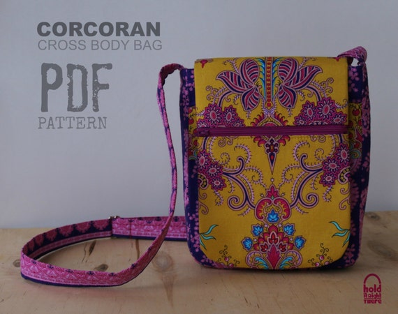 PDF SEWING PATTERN Corcoran Cross Body Bag Many Pockets