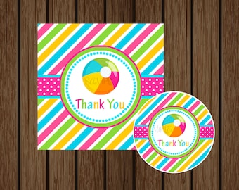 Pool Party Favor Tag, Waterslide Favor, Pool Party Birthday Printable, Waterslide Birthday, Swimming Pool Party, Instant Download