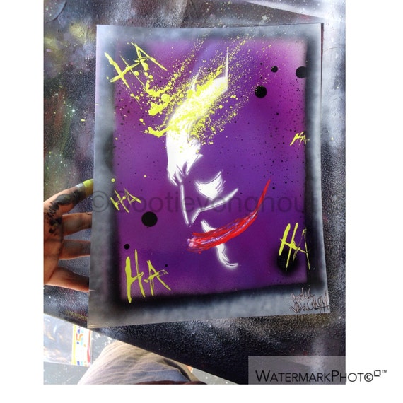 Batman Joker original spray paint art 11x14 poster fan