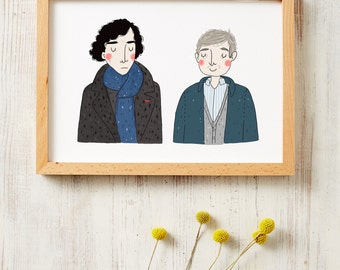 Sherlock and Watson Print A4