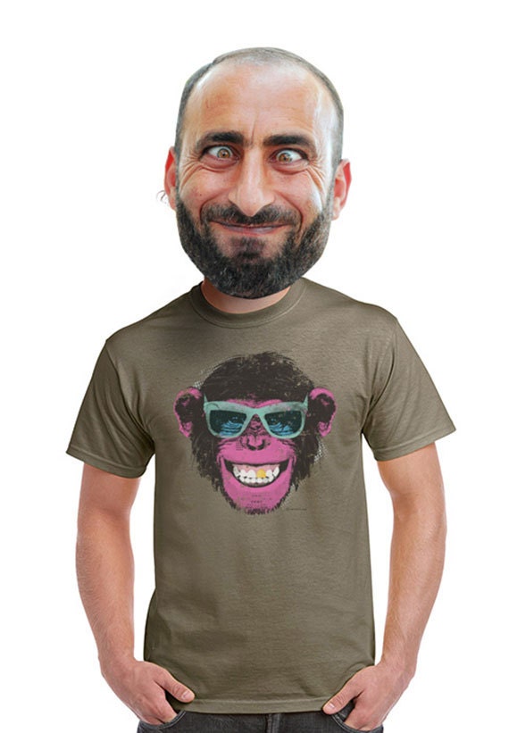 chimp face t shirt