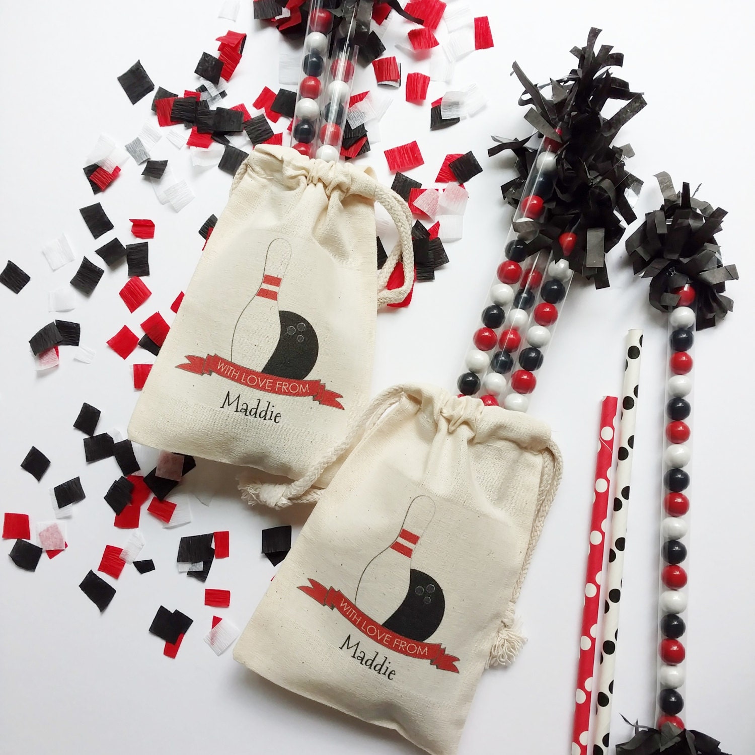 BOWLING Personalized Favor Bags Set of 10 Birthday