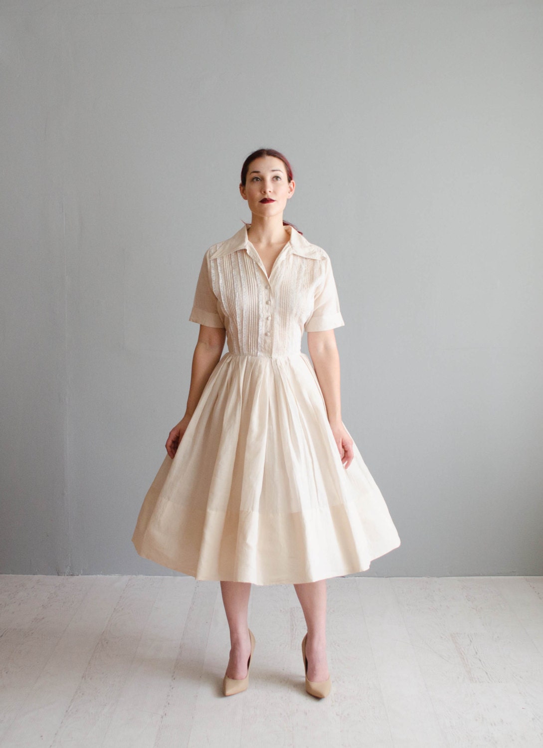 Vintage 1950s Dress  50s Shirtwaist Dress  Just a Dash Dress 