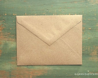 100 A7 Pointed Flap Kraft Envelopes 5 1/4" x 7 1/4" (133x184mm), grocery bag kraft brown envelopes, 5x7 envelopes, invitation triangle flap