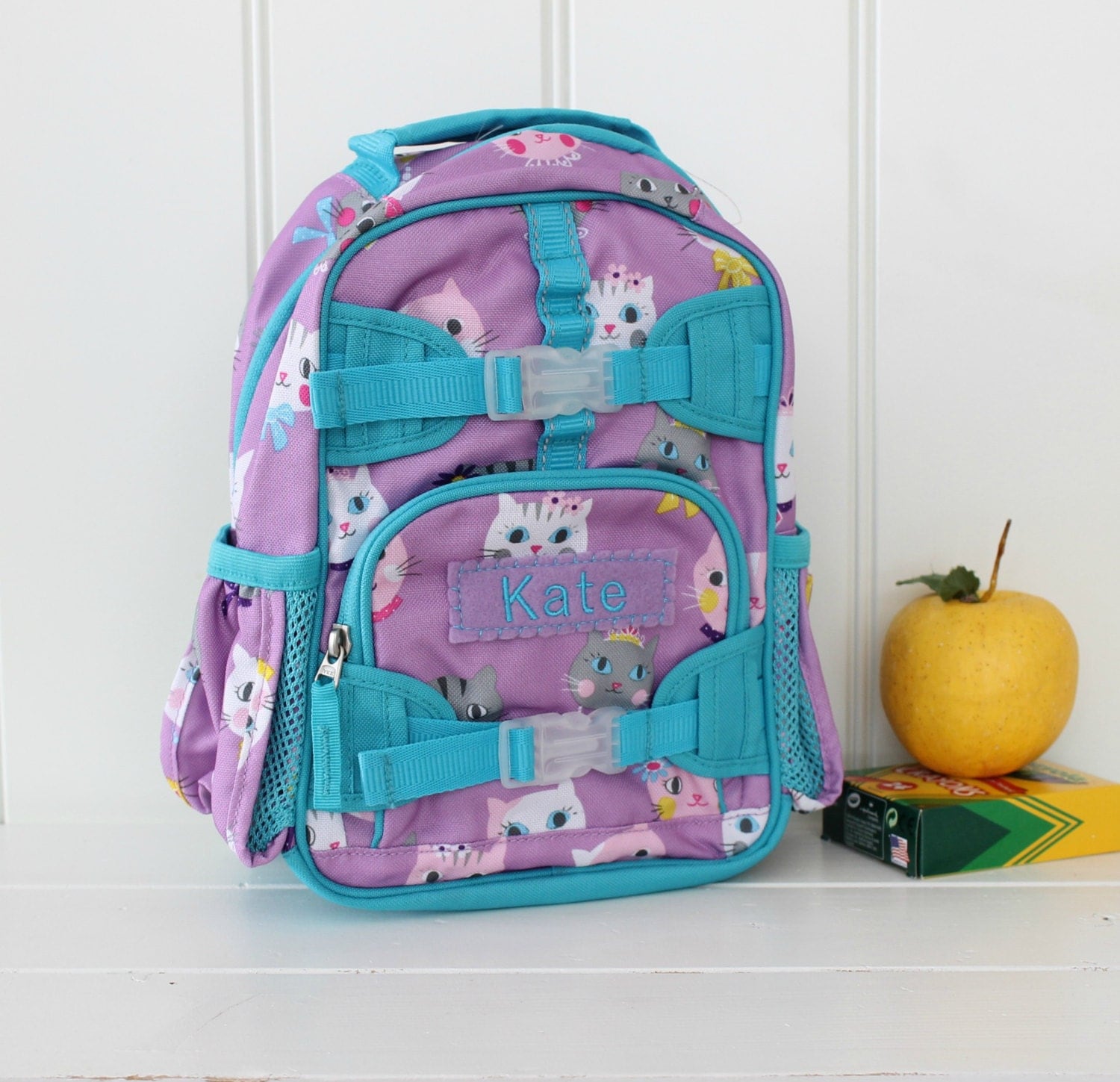 Mini Backpack Pottery Barn Lavender/Aqua Kitty
