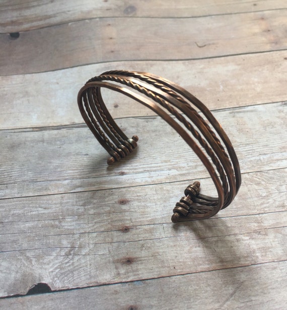 Unisex Bracelet Wire Copper Cuff Copper by DesertShineDesigns