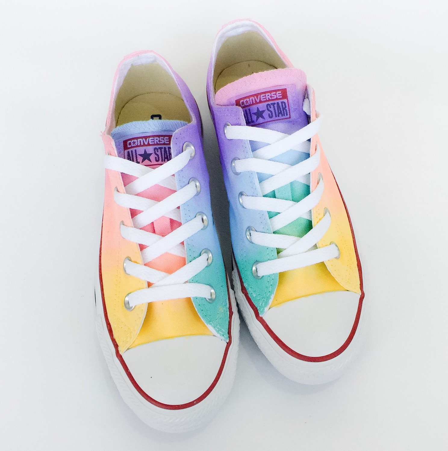 Pastel Rainbow Tie Dye Low Top Converse