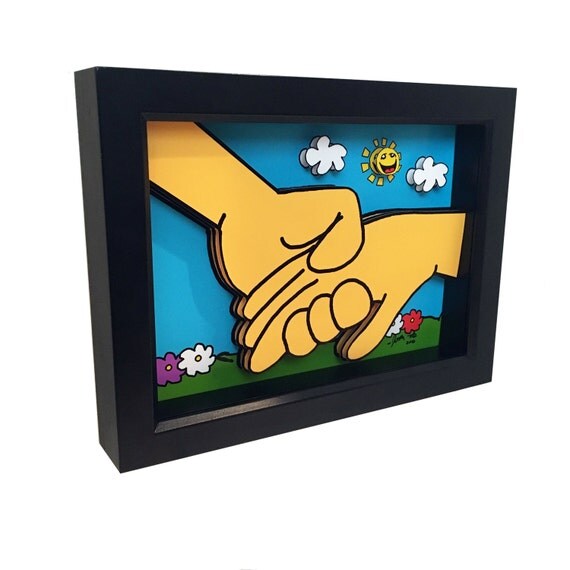 Engagement Gift In Love Holding Hands 3D Pop Art Wedding Gift
