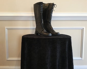 Vintage 90s, Never Worn, Colin Stuart Black Lace-Up Chunky Block Heel Boots Size 9