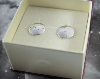 Silver constellation earrings: Sterling silver earrings showing the constellation of your choice.