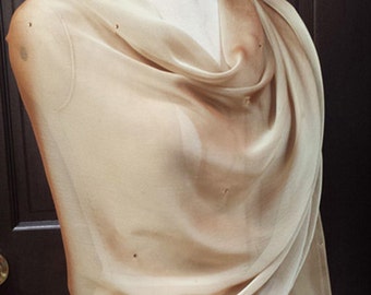 Gold Chiffon Shawl Wrap Scarf with Rhinestons soft Gold
