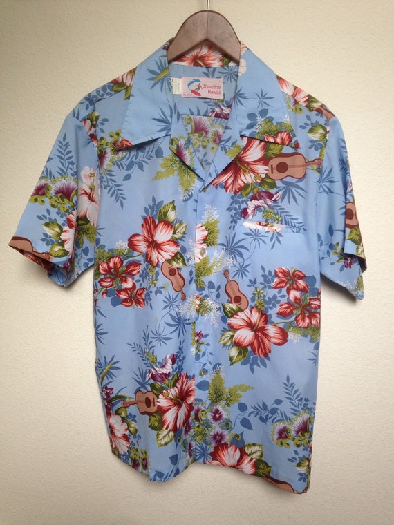 1970s vintage Hawaiian L shirt Shoreline Hawaii tropical