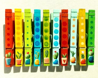 hand painted clothespins magnets and other fun by SugarAndPaint