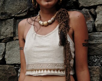 Organic cotton hemp bra top ~ Cream