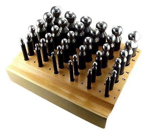 Jeweler Dapping 36 Punch Jewelry Set with Doming Block JSET10