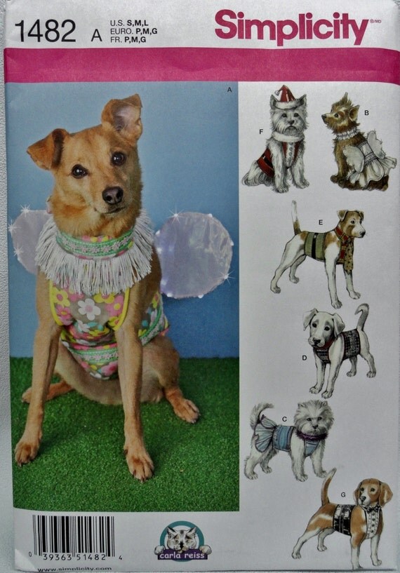 Dog Costume Pattern Simplicity 1482 Medium Dog Pattern