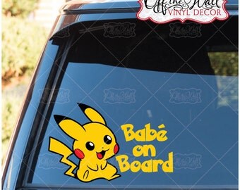 Baby Pikachu "Baby on Board" Sign Vinyl Decal Sticker for Cars / Trucks