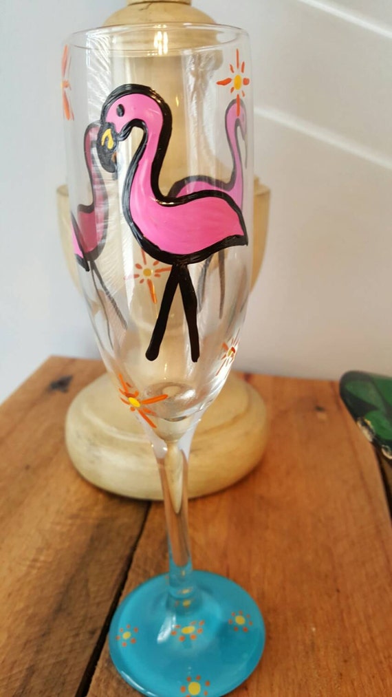 Flamingo champagne flutes