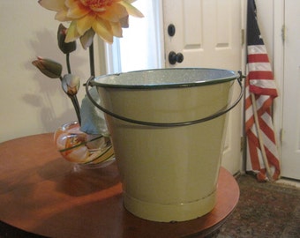 Vintage Enamelware Milk Pail