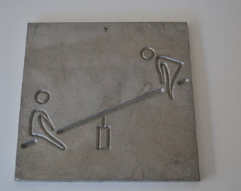 Vintage Teeter Totter Kids Playing Park Metal Sign
