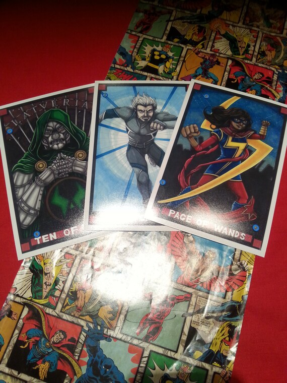Items similar to Marvel comics Tarot postcard PRINTS