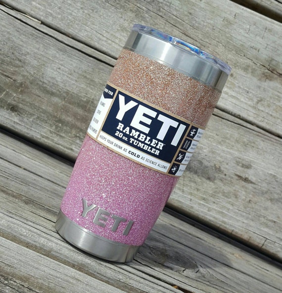 Glitter Yeti Cup Tumbler 20 oz YETI Rambler Ombre Soft Rose