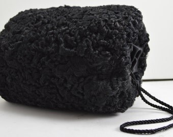 Persian Lamb Fur Muff new in black or brown made in usa handmuff