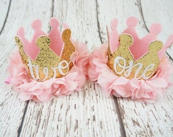 first birthday crown, girls gold crown, second birthday hat, gold glitter crown, birthday crown, birthday hat, gold crown, baby girl crown