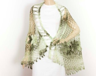 Crochet shawl scarf,Wedding shawl , crocheted shrug capelet wrap-