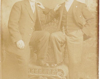 Old Photograph Two Well-Dressed Gentlemen Vintage Photo Paper Ephemera Snapshot Photo Collectibles