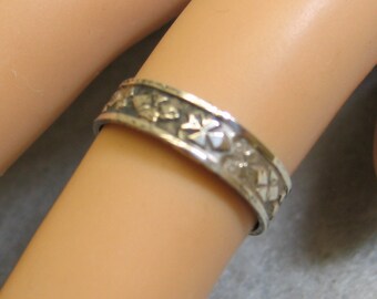 Vintage Sterling Silver Vintage Wedding Band, Size 5, Sterling Band Ring