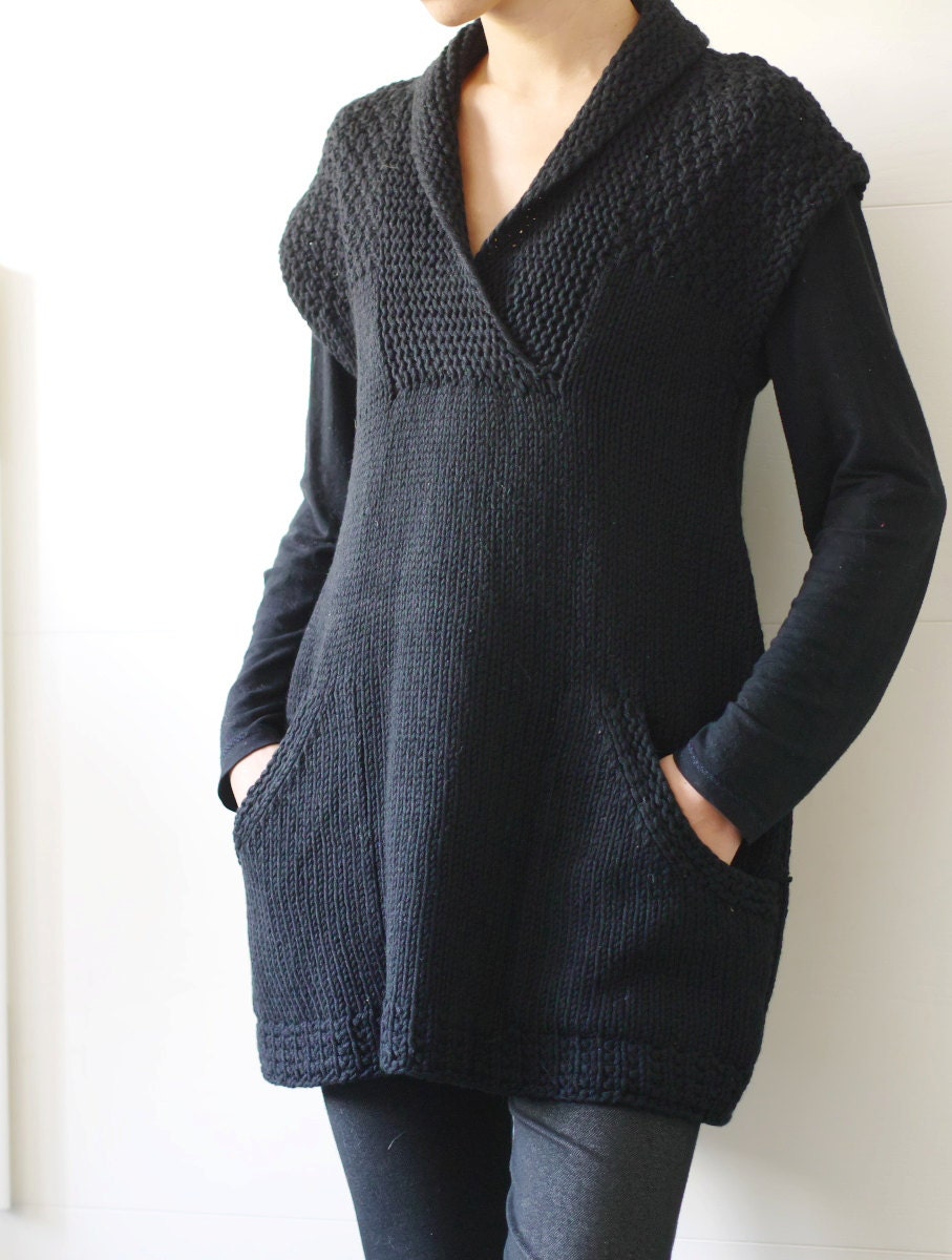 Knitting Pattern PDF Ebony womens tunic knitting pattern