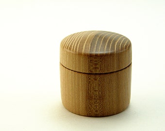 Hand Turned Box in Salvaged Elm Wood: 2" Diameter by 2" Tall.