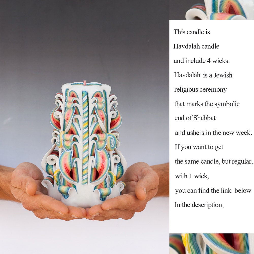 Carved havdalah candle carved havdalah vandles