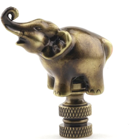 Items similar to LAMP FINIAL Elephant antique brass on Etsy